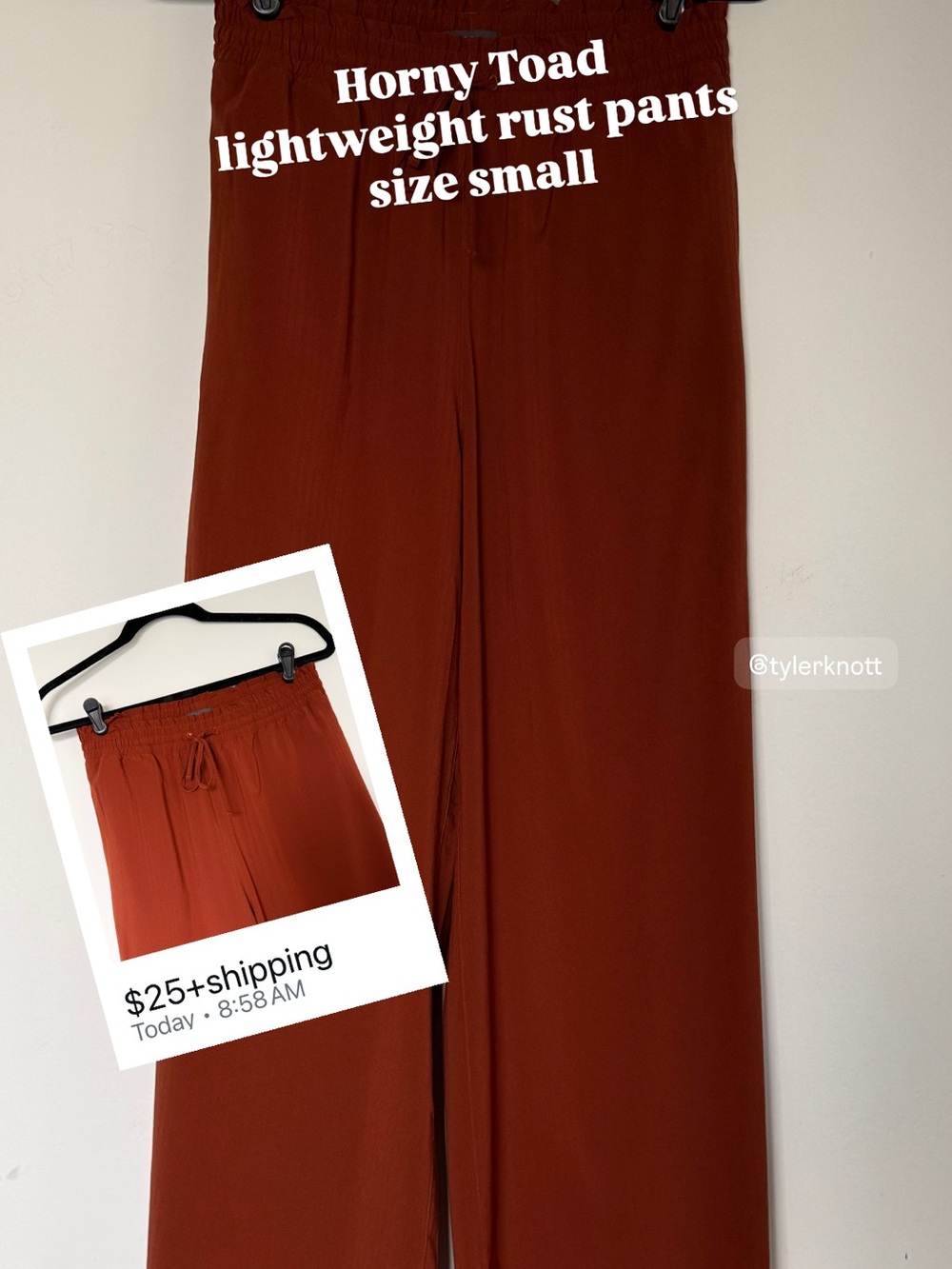 Horny Toad Rust Wide-Leg Drawstring Pants